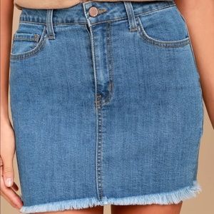 Pop and Lock Medium Wash Denim Mini Skirt